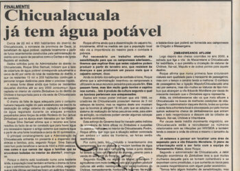 Finalmente – Chicualacuala já tem água potável – 07 de Dezembro de 2003