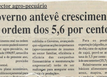 No sector agro-pecuário: Governo antevê crescimento na ordem dos 5,6 por cento – 12 de Novembro de 1996