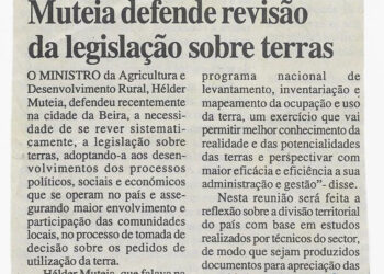 Muteia defende revisão da legislação sobre terras – 12 de Dezembro de 2002