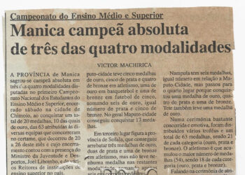 Campeonato do Ensino Médio e Superior: Manica campeã absoluta das quatro modalidades – 28 de Janeiro de 2002