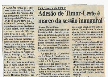 IV Cimeira da CPLP: Adesão de Timor-Leste é marco da sessão inaugural – 29 de Julho de 2002