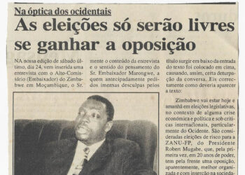 Na óptica dos ocidentais: As eleições só serão livres se ganhar a oposição – 26 de Junho de 2000