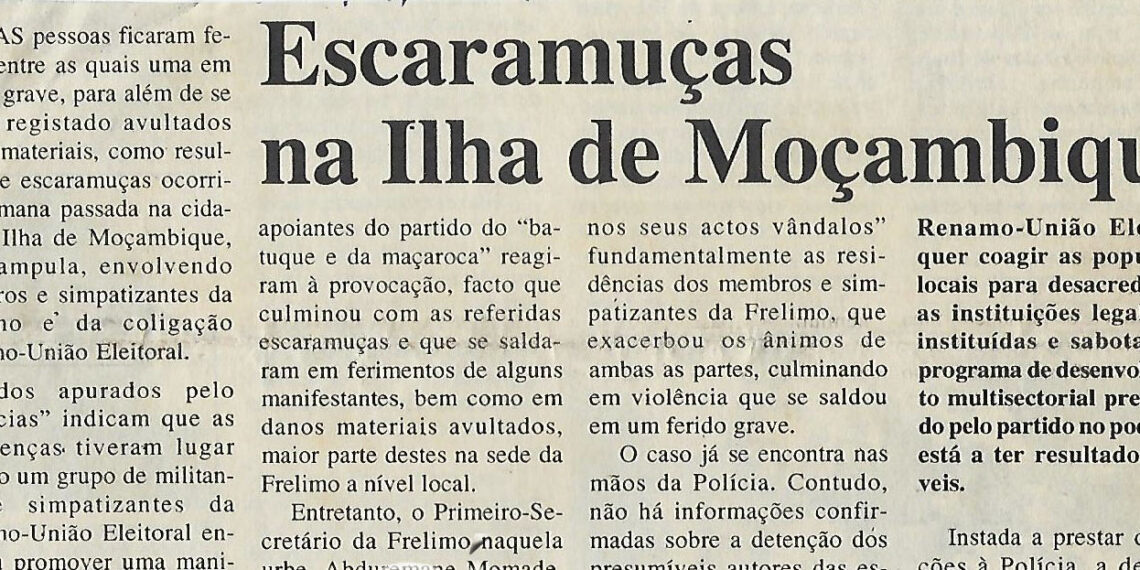 Escaramuças na Ilha de Moçambique – 24 de Janeiro de 2000