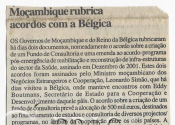 Moçambique rubrica acordos com a Bélgica – 11 de Maio de 2002