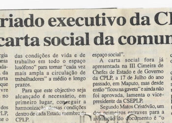 Secretariado executivo da CPLP recebe carta social da comunidade – 6 de Junho de 2001