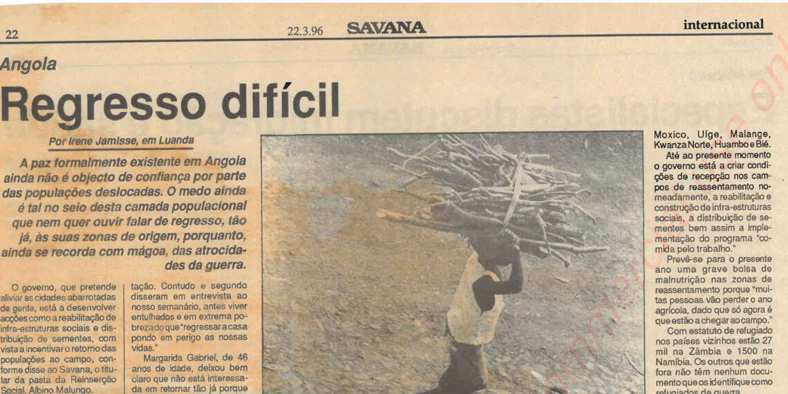 Angola: Regresso difícil – 22 de Março de 1996