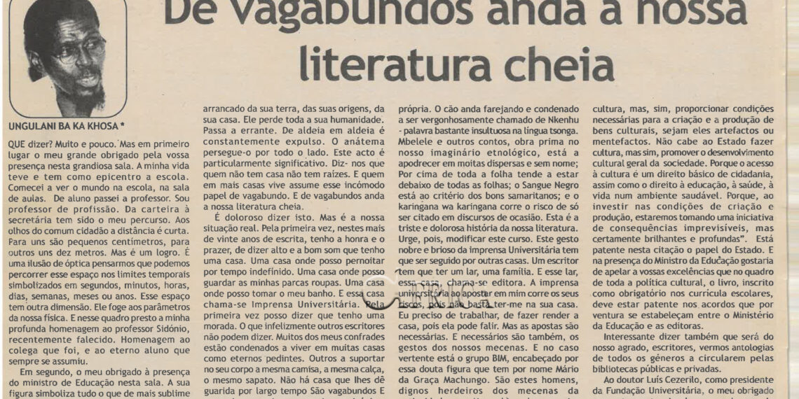 De vagabundos anda a nossa literatura cheia – 07 de Abril de 2004