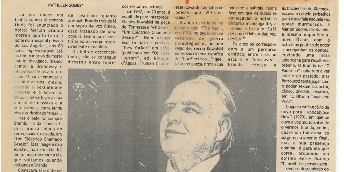 O belo foi sempre Brando – 07 de Julho de 2004