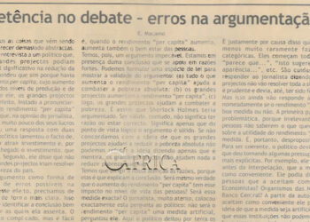 Competência no debate – erros na argumentação  (8) – 26 de Maio de 2004