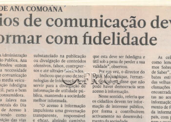 Defende Ana Comoana: Meios de comunicação devem informar com fidelidade – 29 de Setembro de 2021
