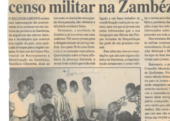 Chuvas interrompem censo militar na Zambézia – 14 de Fevereiro de 2001