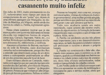 Militares (ou/e) bandidos casamento muito infelizmente – 19 de Novembro de 2005